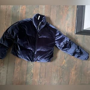 Fabletics! Fuzzy Velvet Zip-up Jacket (S) (GOOD CONDITION) (BLUE)